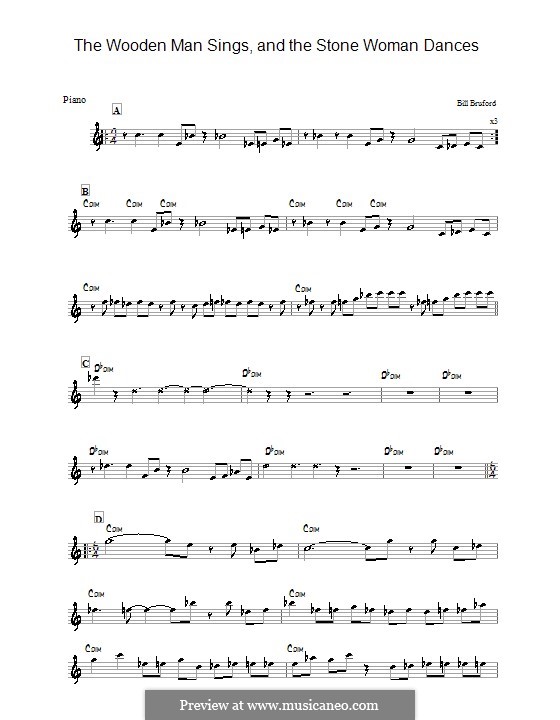 The Wooden Man Sings and The Stone Woman Dances: For piano by Bill Bruford