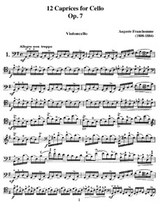 Twelve Caprices for Cello, Op.7: Twelve Caprices for Cello by Auguste Franchomme