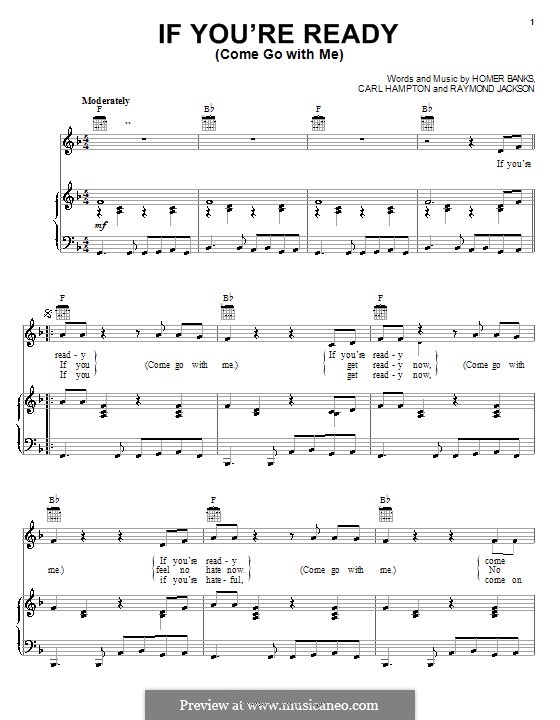 If You're Ready (Come Go with Me): For voice and piano or guitar (The Staple Singers) by Carl Hampton, Homer Banks, Raymond Jackson