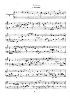 Six Canzonas: Complete set, FbWV 301-306 by Johann Jacob Froberger