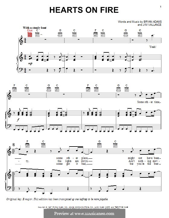 Hearts On Fire By J Vallance Sheet Music On Musicaneo