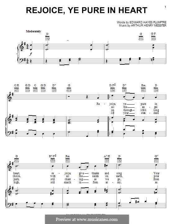 Rejoice, Ye Pure in Heart by A.H. Messiter - sheet music on MusicaNeo