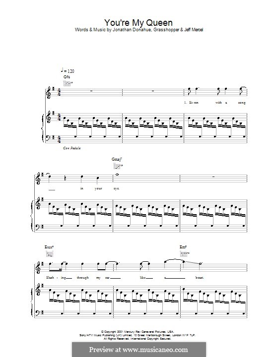 You're My Queen (Mercury Rev): For voice and piano (or guitar) by Jonathan Donahue