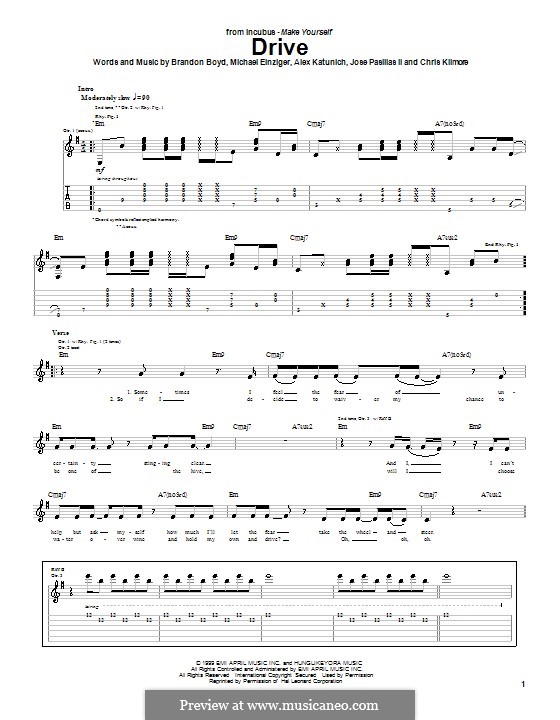 Incubus Drive Guitar Chords
