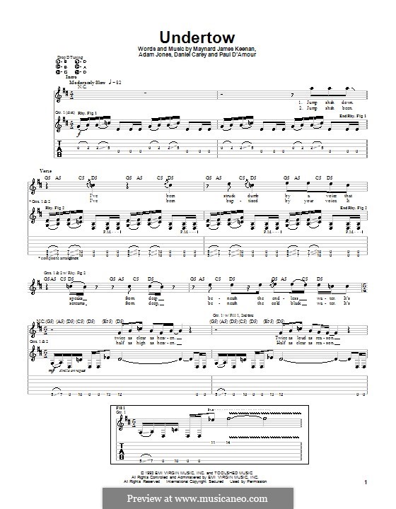 Undertow (Tool): For guitar with tab by Adam Jones, Daniel Carey, Maynard James Keenan