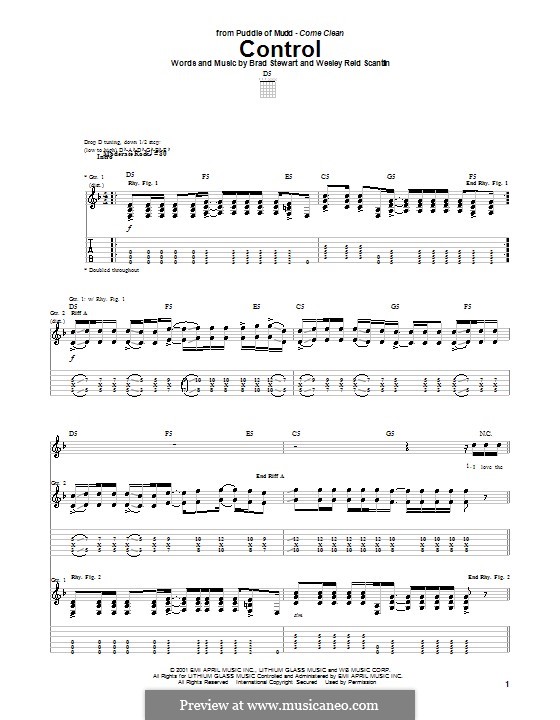 Control (Puddle of Mudd) by B. Stewart, W.R. Scantlin on MusicaNeo