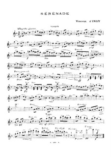 Serenade for Violin and Piano, Op.28: Serenade for Violin and Piano by Vincent d' Indy