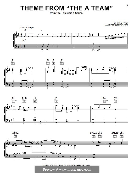 Theme From The A Team By P Carpenter Sheet Music On Musicaneo