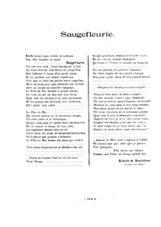 Saugefleurie, Op.21: Full score by Vincent d' Indy