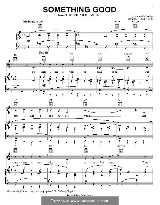 something good from the sound of music by r rodgers on musicaneo something good sheet music