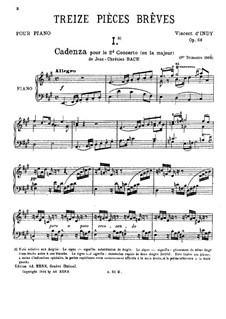 Treize pièces brèves, Op.68: Treize pièces brèves by Vincent d' Indy