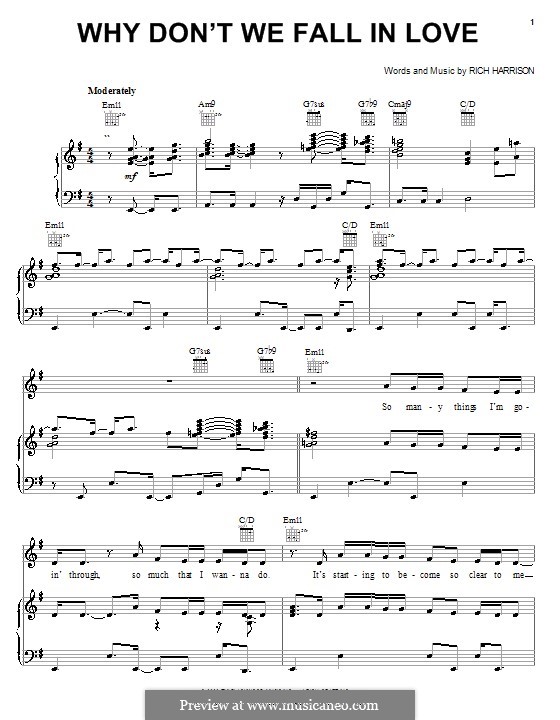Why Don't We Fall in Love (Amerie): For voice and piano (or guitar) by Rich Harrison