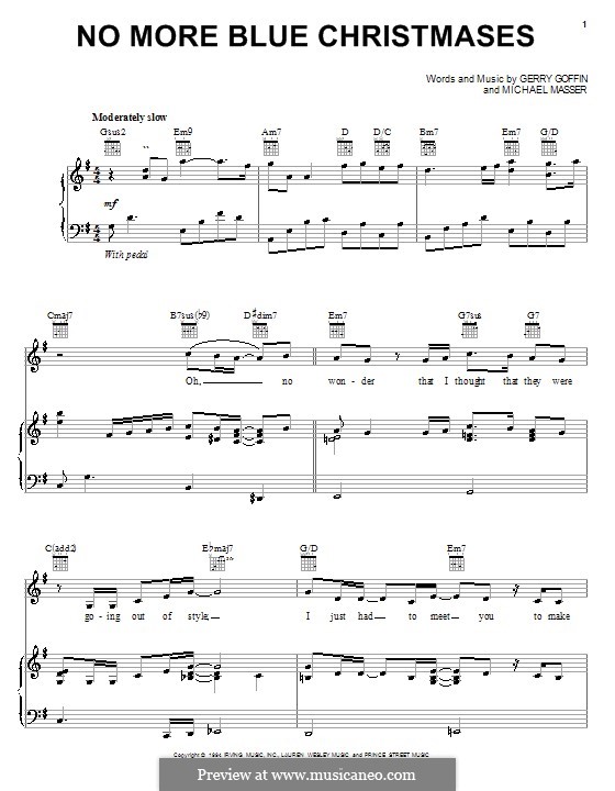 No More Blue Christmases: For voice and piano (or guitar) by Michael Masser