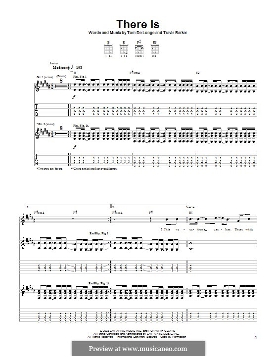 There Is (Box Car Racer): For guitar with tab by Tom DeLonge, Travis Barker