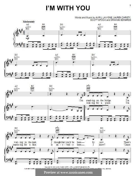 I'm with You: For voice and piano (or guitar) by Avril Lavigne, Graham Edwards, Lauren Christy, Scott Spock