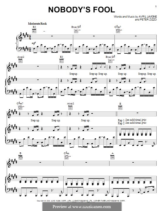 Nobody's Fool: For voice and piano (or guitar) by Avril Lavigne, Peter Zizzo