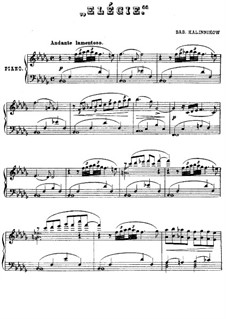 Elegy: For piano by Vasily Kalinnikov