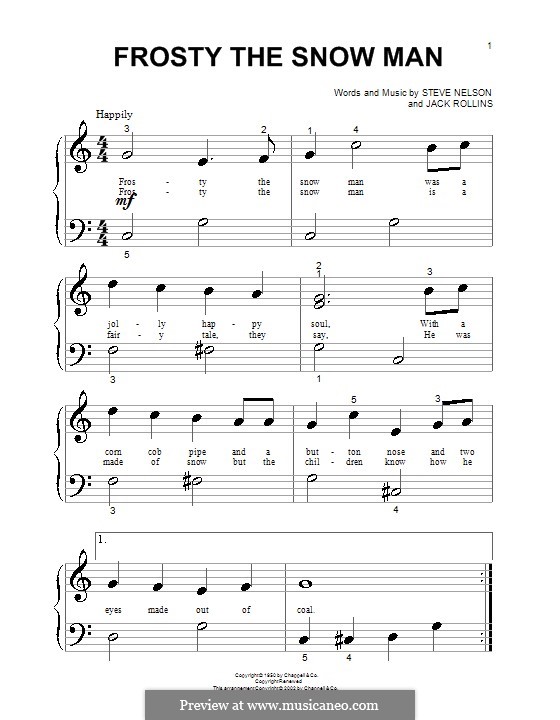 Frosty the Snow Man by J. Rollins, S. Nelson - sheet music on MusicaNeo