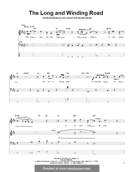 The Long And Winding Road Sheet Music | The Beatles | Piano Chords/Lyrics