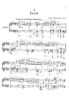 Four Piano Pieces, Op.23: For a single performer by Sigfrid Karg-Elert