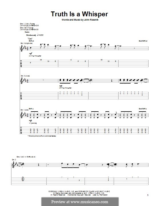 Truth Is a Whisper (Goo Goo Dolls): For guitar with tab by John Rzeznik