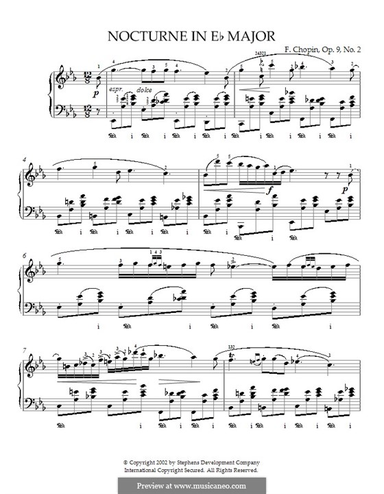 No.2 in E Flat Major: For piano (with fingering) by Frédéric Chopin