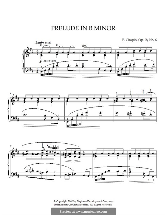 No.6 in B Minor: For piano by Frédéric Chopin