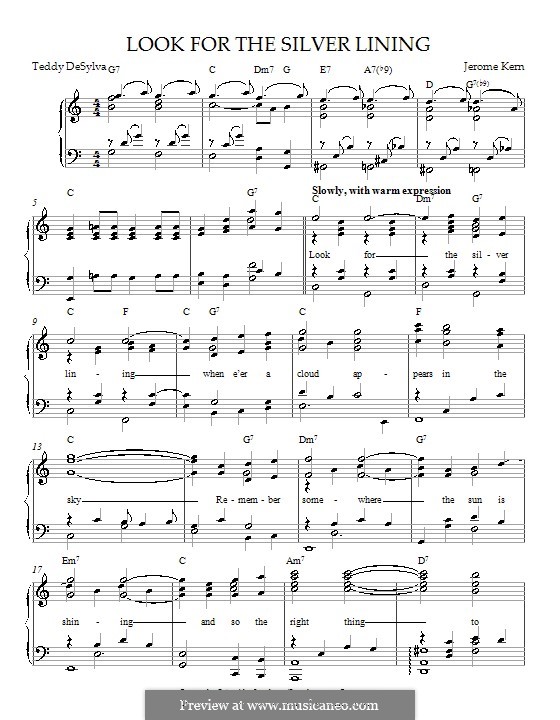 Look for the Silver Lining: For piano by Jerome Kern