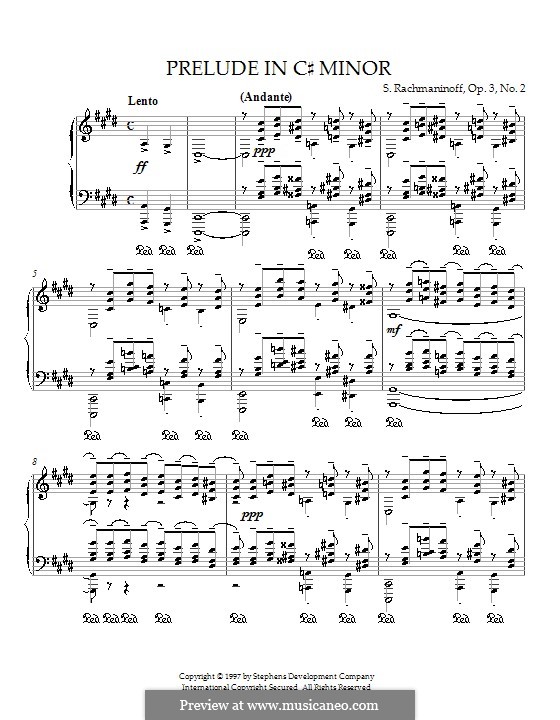 No.2 Prélude: For piano by Sergei Rachmaninoff