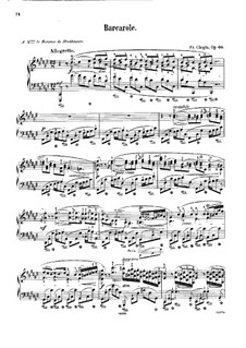 Barcarolle in F Sharp Major, Op.60: For piano (with fingering) by Frédéric Chopin