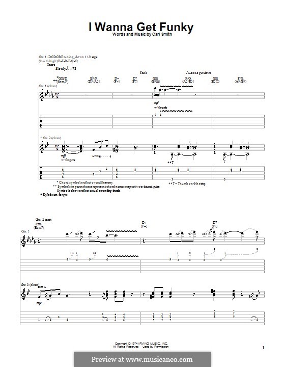 I Wanna Get Funky: For guitar with tab by Carl Smith