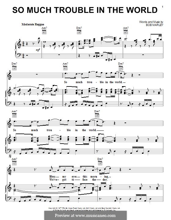 No More Trouble by B. Marley - sheet music on MusicaNeo