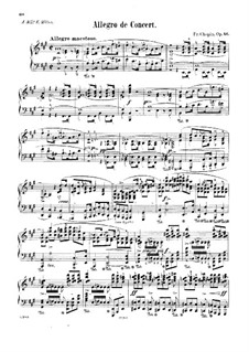 Allegro de concert, Op.46: For piano by Frédéric Chopin