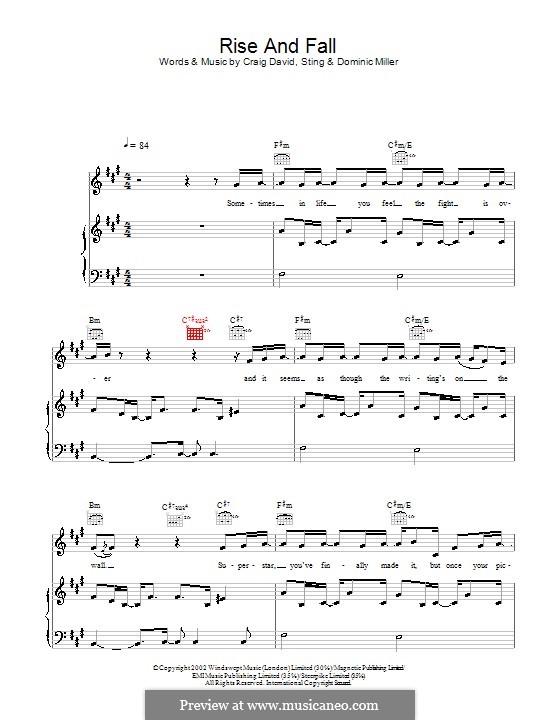 Rise and Fall: For voice and piano (or guitar) by Sting, Craig David, Dominic Miller