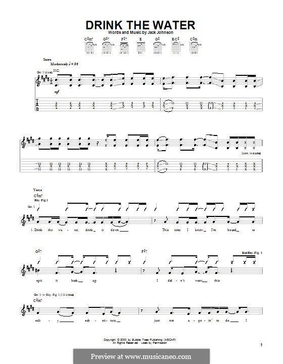 Drink the Water by J. Johnson sheet music on MusicaNeo