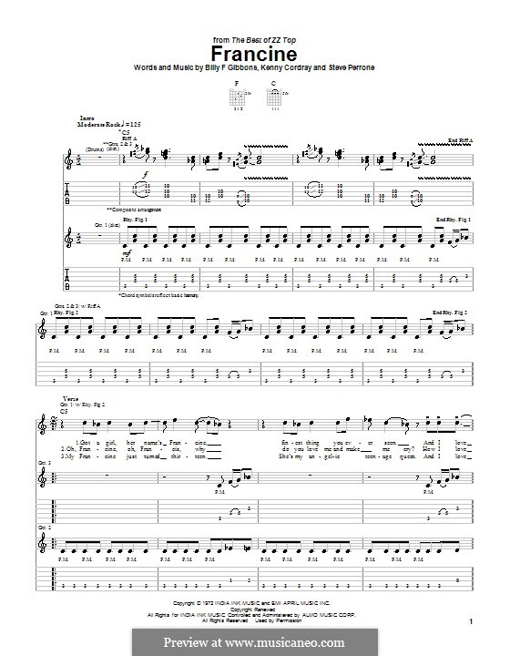 Francine Zz Top By B F Gibbons K Cordray S Perrone On Musicaneo