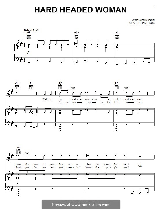 Hard Headed Woman Elvis Presley By C Demetrius On Musicaneo