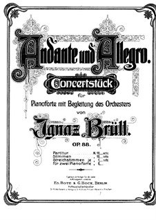 Andante and Allegro for Piano and Orchestra, Op.88: For two pianos four hands by Ignaz Brüll