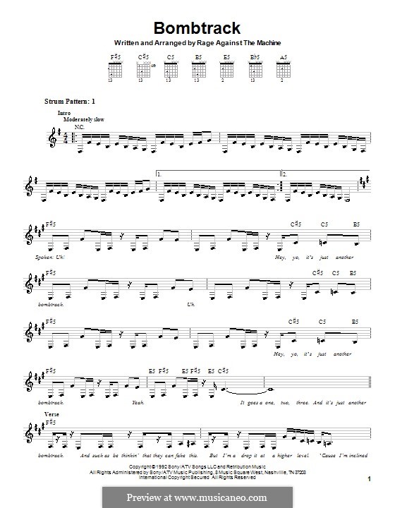 Bombtrack: For guitar (very easy version) by Rage Against The Machine
