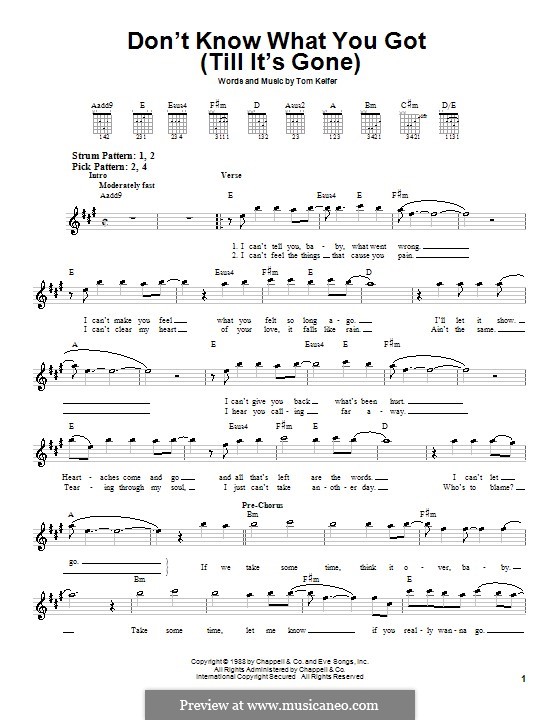 Got till it s gone. Cinderella - don't know what you got (till it's gone). You don't know Ноты. Till its gone Ноты. Золушка на гитаре.