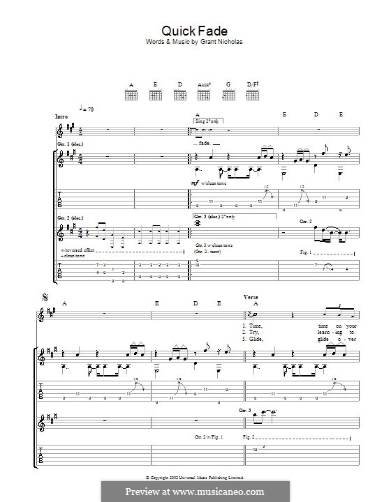 Quick Fade (Feeder) by G. Nicholas sheet music on MusicaNeo