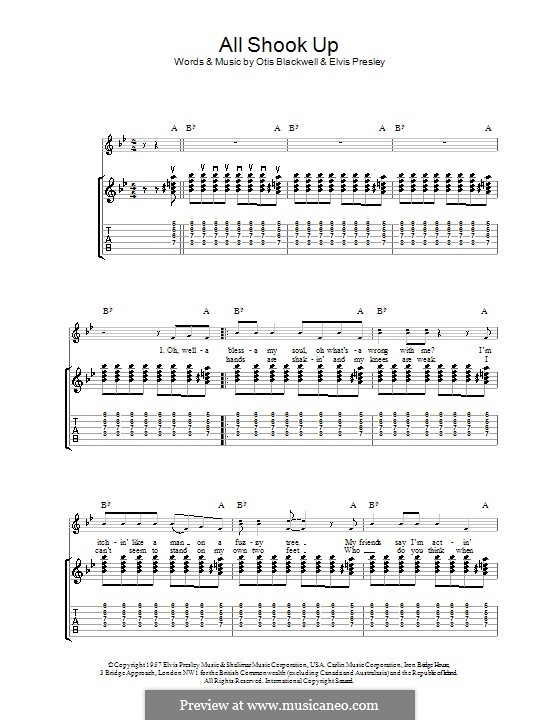 All Shook Up: For guitar with tabulature by Elvis Presley, Otis Blackwell