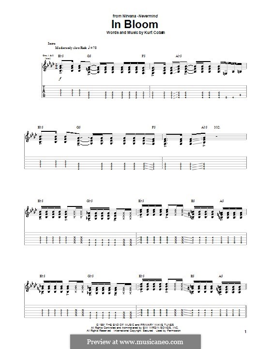In Bloom (Nirvana): For guitar with tab by Kurt Cobain