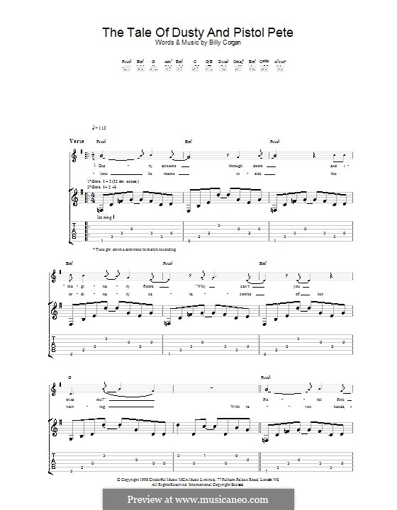 The Tale of Dusty and Pistol Pete (The Smashing Pumpkins): For guitar with tab by Billy Corgan