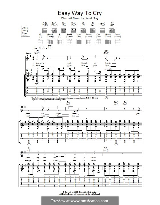 Easy Way To Cry: For guitar with tab by David Gray