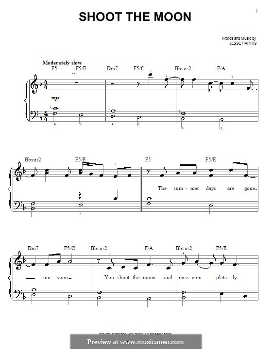 Shoot the Moon (Norah Jones) by J. Harris sheet music on MusicaNeo