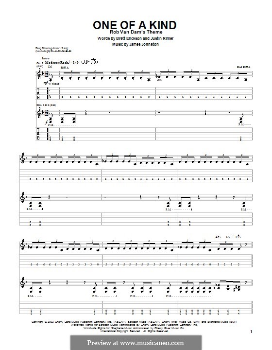One of a Kind (Breaking Point): For guitar with tab by James D. Johnston, Brett Erickson, Justin Rimer