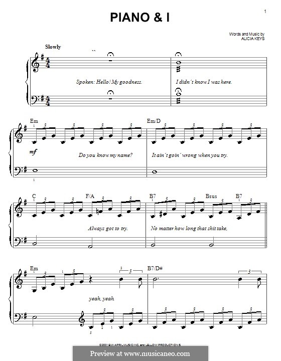 Piano & I: For easy piano by Alicia Keys