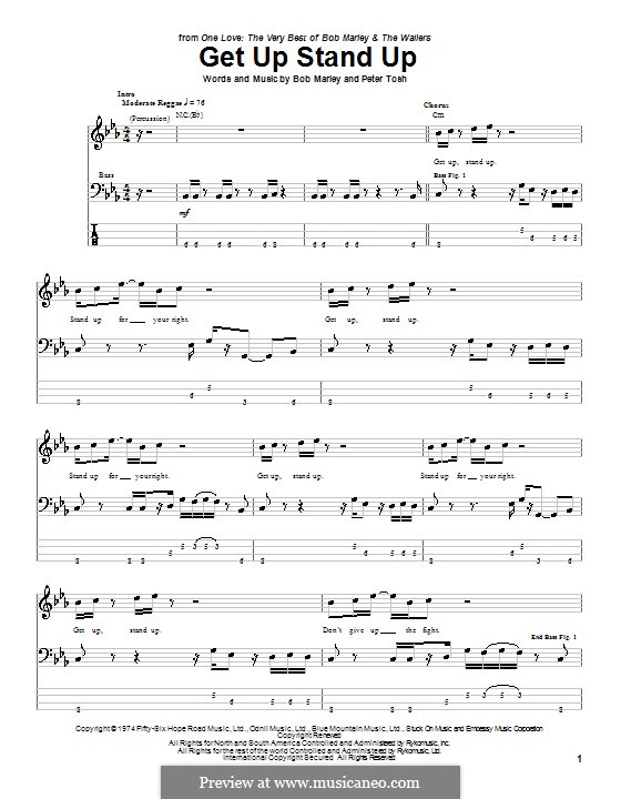 Get Up Stand Up: For bass guitar with tab by Bob Marley, Peter Tosh