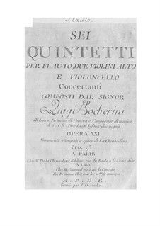 Six Quintets for Flute and Strings, G.419-424: Six Quintets for Flute and Strings by Luigi Boccherini